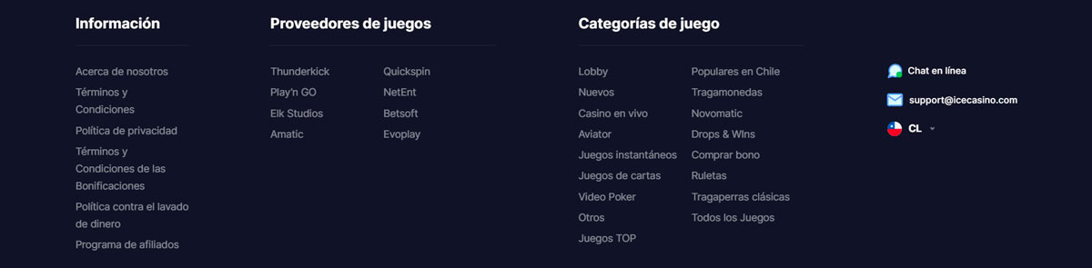 Sítio Web oficial do Ice Casino